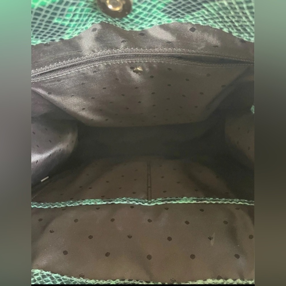 Kate Spade Denee South Kensington Teal Snakeskin Tote EUC - Picture 6 of 11